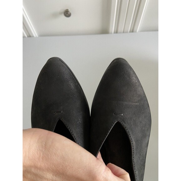 Eileen Fisher Gatwick Slingback Nubuck Shoes 6.5 Black Leather Block Heel New - Picture 8 of 9